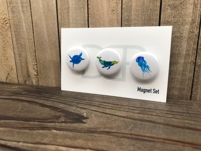 Sea Life Magnets, Set of 3 image 1
