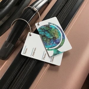 Globe Luggage Tags, Set of two