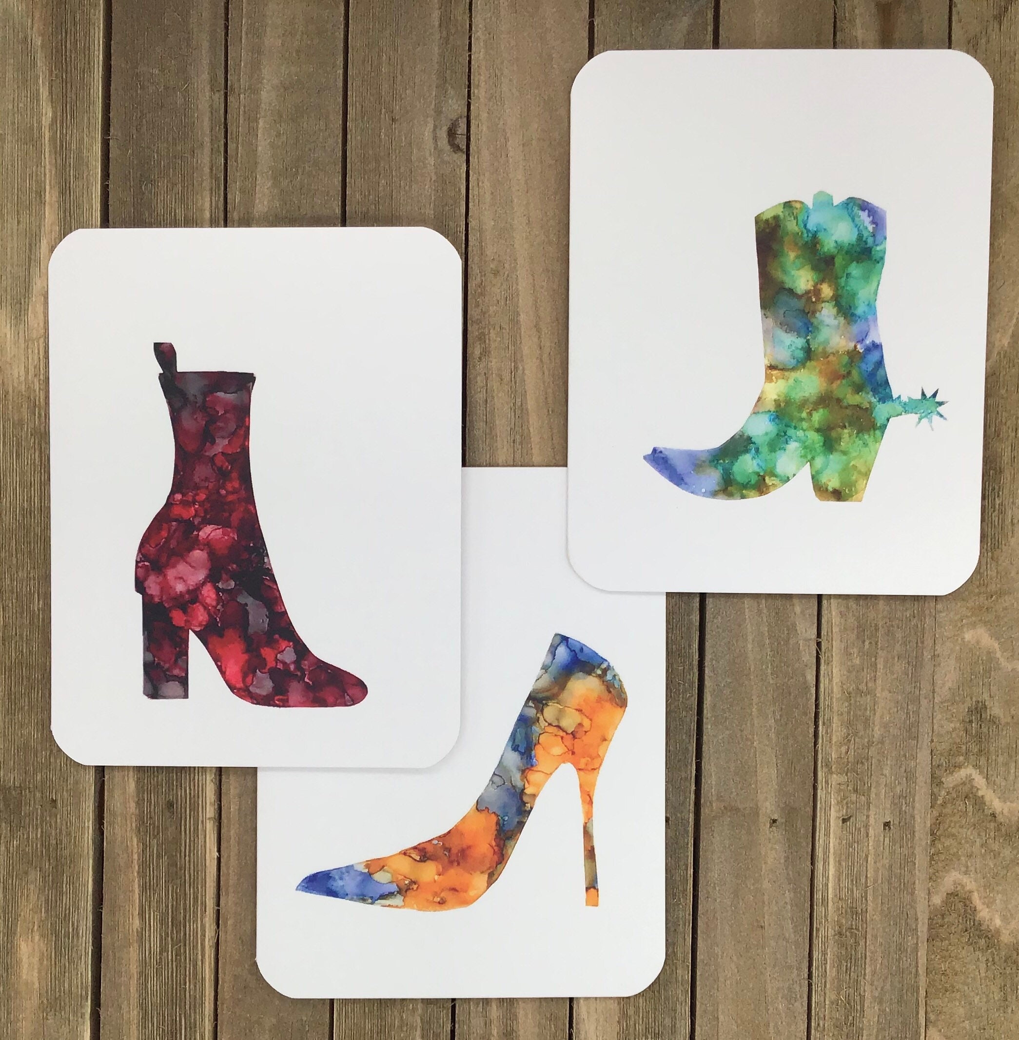 Shoe Note Cards Set of 6 Etsy