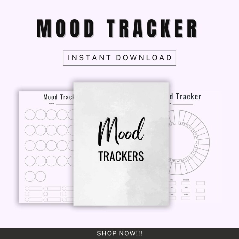 Digital & Printable Mood Tracker Journal, Daily Emotion/wellness ...
