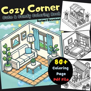 Cozy Corner Coloring Book: 80+ Hygge Designs (PDF Download)