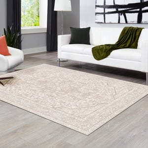 Exquisite Beige Oushak style Hand Knotted Rug 4x6, 5x8, 6x9, 8x10, 9x12, 10x14 ft Handmade Rugs for Living Room - Antique Contemporary rug