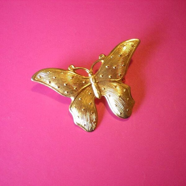 Vintage gouden vlinder broche (G9)