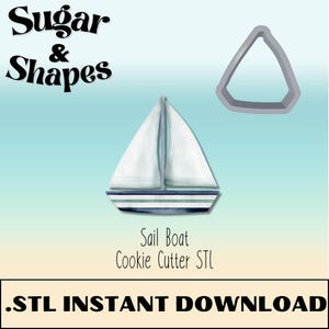 Sail Boat Cookie Cutter STL File: 3 Sizes (Digital Download)