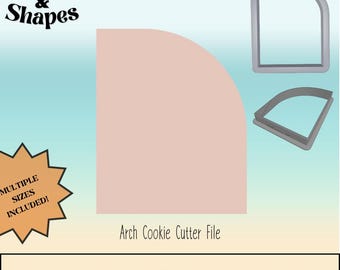 Half Arch Cookie Cutter STL File: Geometric Cookie Design (Digital Download)