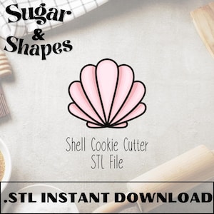 Shell Cookie Cutter STL-bestand: 3D-afdrukbaar bakken (digitale download)