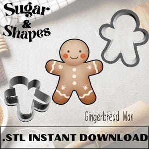 Gingerbread Man Cookie Cutter STL Digital File Instant Download DIY 3d printer cookie cutter christmas gingerbread holiday winter sugar