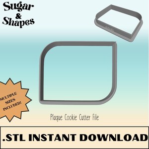 Geometric Plaque Cookie Cutter STL File: 3 Sizes (Digital Download)