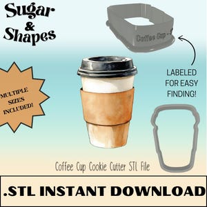 Coffee Cup Cookie Cutter STL File: 3D Printable Baking (Digital Download)