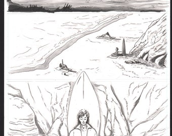 King Surf- "King Surf and The Sea" Page 1 Original Art