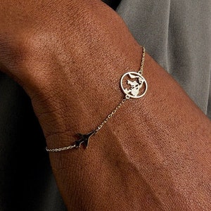 Bracelet délicat terre et avion, bracelet enfant, bracelet terre, bracelet de voyage, cadeau capitaine bijoux de voyageur, cadeau de Noël