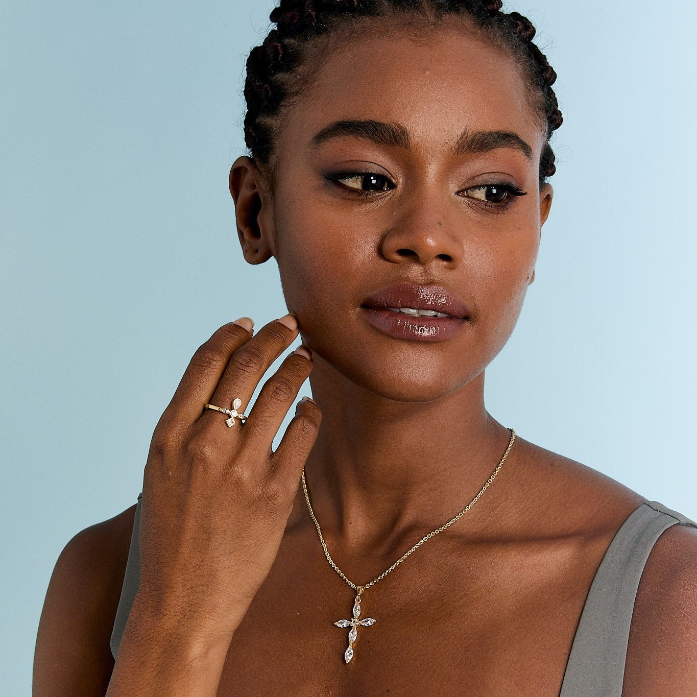 Minimalistischer Diamant Kreuz Ring, Pave Kreuz Ring, Taufgeschenk, Kreuz Schmuck, Kommunion Kreuz Ring, Religiöser Schutzring, Muttertagsgeschenk