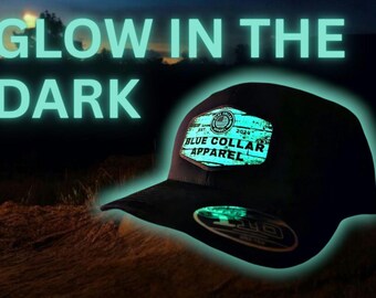 Blue Collar Apparel | Patch Trucker Hat | Perfect Gift | Trades | Blue Collar | Woodgrain Patch | Glow in the dark | Snapback