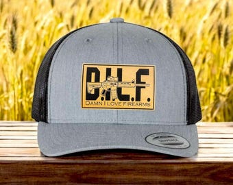 Dilf | Damn I love firearms | Funny Hat | Funny Gift | Trucker Hat | Patch Hat | Holiday Gift | Fathers Day Gift | Husband Gift