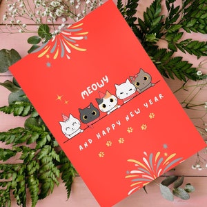 Cartes de voeux (paquet de 5) - Cartes de voeux pour amoureux des animaux, design élégant, voeux du Nouvel An, papeterie de vacances, notes de remerciement,