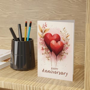 Juego de tarjetas de felicitación de aniversario románticas: celebra el amor, perfectas para parejas, bodas, compromisos, hitos, 1 o 10 piezas