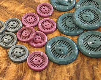 Art Deco Vintage Casein Buttons for Sewing & Knitting (27mm or 17mm, 1 1/8 or generous 5/8 inch)