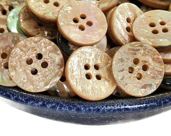 Vintage Abalone-knappar, pärlemorknappar för sömnad och stickning av tröjor (3/4 eller 1 1/8 tum)