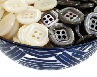 Superb Quality Vintage Mother of Pearl Buttons in Your Choice of Colors, 11/16 inch (18mm) for Sewing and Knitting Cardigans