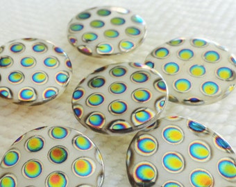 10 spotty round buttons white /& red or white /& black choice of sizes 2 holes