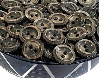 Vintage pärlemorknappar i antik brons (9/16 tum 14,5 mm)