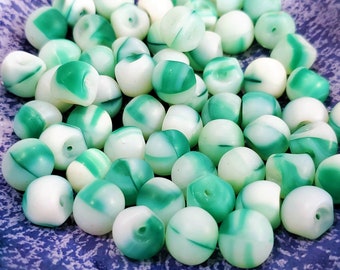 Spearmint Vintage Glass Buttons: 1/2 inch for Sewing, Knitting, Jewelry Beads