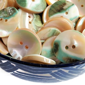 Green Snail Vintage Mother of Pearl Buttons for Sewing and Knitting Sweaters - 7/8 Inch 22mm in Your Choice of Quantity