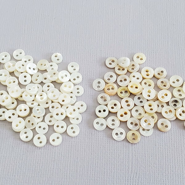 Tiny Vintage Mother of Pearl Baby Buttons, Choose Style and Quantity for Sewing, Knitting, Embellishments
