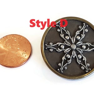 Antique Victorian Metal Buttons in Your Choice of Styles, Large Authentic 1800s Vintage for Sewing, Knitting, Steampunk Cosplay Style D