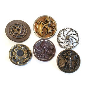 Antique Victorian Metal Buttons for Sewing, Knitting, and 1800s Steampunk Cosplay – Multiple Styles Available