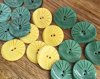 Art Deco Vintage Casein Buttons for Sewing & Knitting: 7/8 inch 22mm