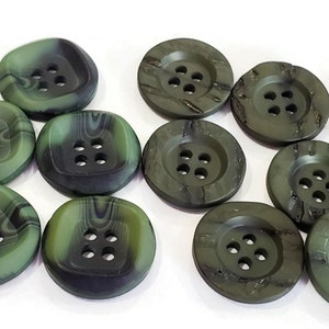 Pine Green Vintage Coat Buttons in Your Choice of Styles, Retro Preppy Blazer Buttons for Sewing or Knitting, 3/4 inch