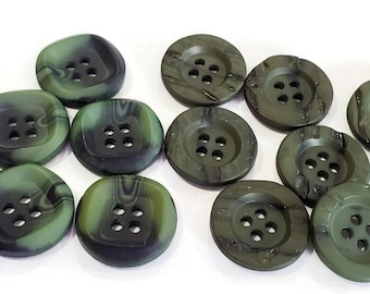 Pine Green Vintage Coat Buttons in Your Choice of Styles, Retro Preppy Blazer Buttons for Sewing or Knitting, 3/4 inch