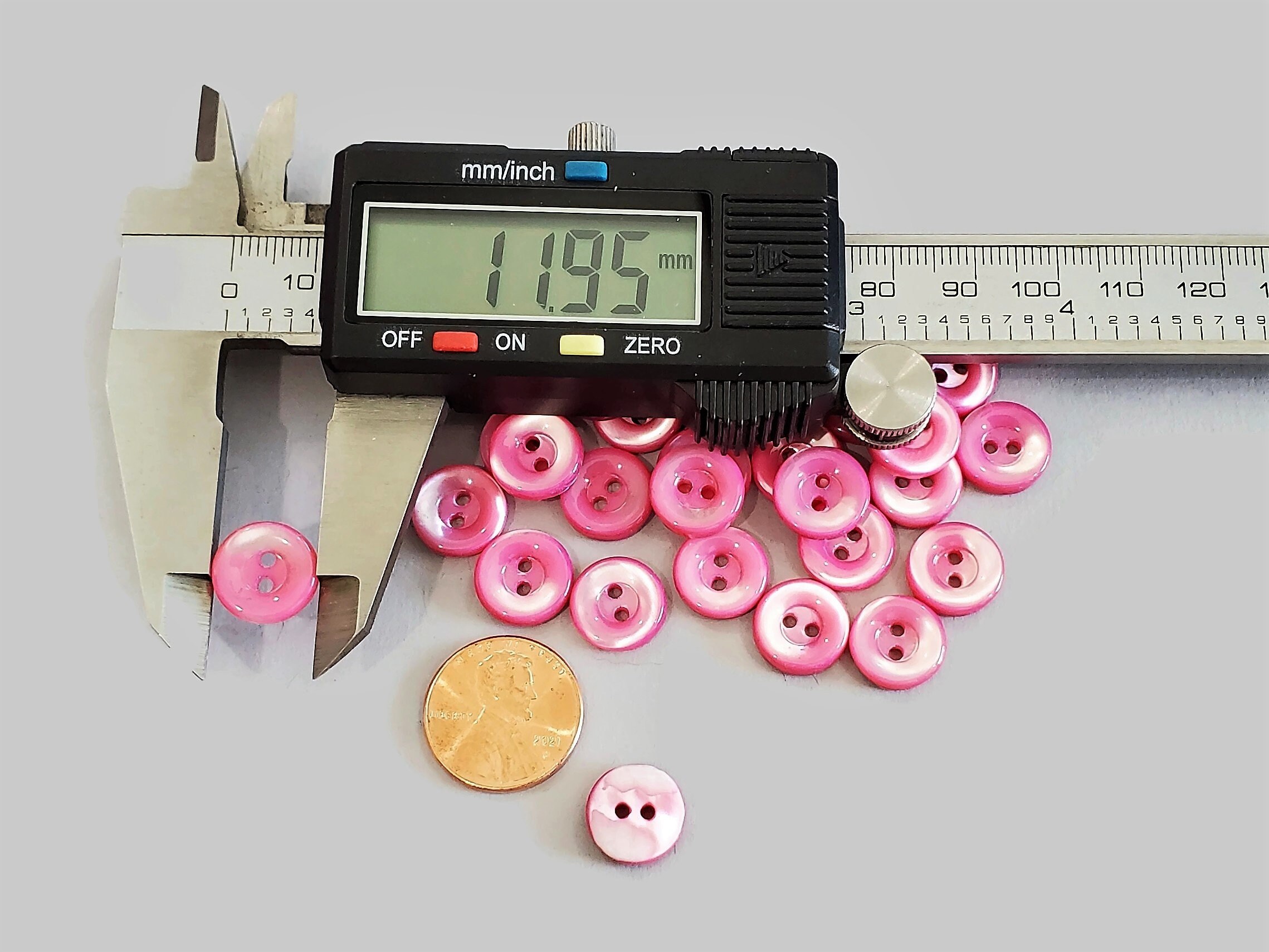 M & C Perlmutt-Knöpfe Fuchsia – 22 Mm, 6 Stück, Für Schmuck & Näharbeiten