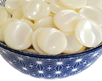 Luminous Vintage Mother of Pearl Buttons, 7/8 inch Shell Shank Buttons for Sewing and Knitting, Choose Your Quantity