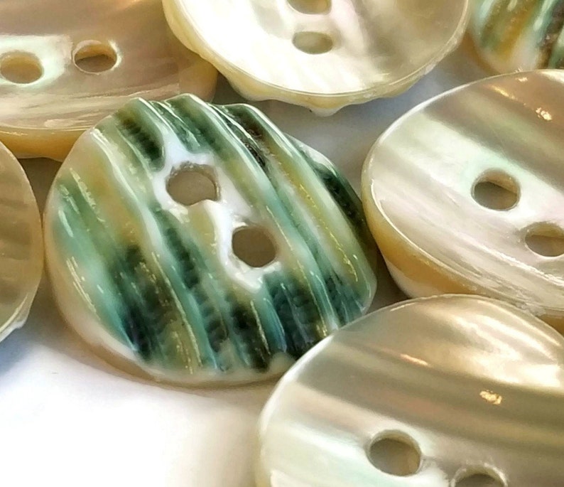 Scarce Green Snail Vintage Buttons, Nice Quality Natural Mother of ...