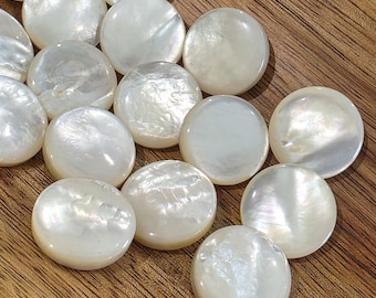 Thick Mother of Pearl Vintage Buttons for Sewing & Knitting (scant 3/4 inch, 18mm)