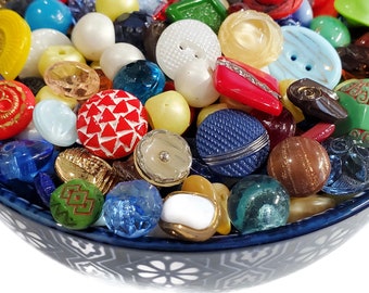 Small Vintage Glass Buttons Grab Bag Lot in Your Choice of Quantity for Sewing, Knitting Baby Sweaters