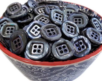 Superb Quality Vintage Mother of Pearl Buttons in Navy Blue, Your Choice of Sizes for Sewing and Knitting Sweaters, scant 3/4 or 5/8 inch