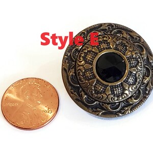 Antique Victorian Metal Buttons in Your Choice of Styles, Large Authentic 1800s Vintage for Sewing, Knitting, Steampunk Cosplay Style E