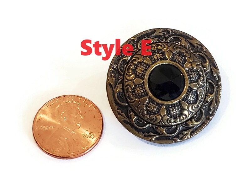 Antique Victorian Metal Buttons in Your Choice of Styles, Large Authentic 1800s Vintage for Sewing, Knitting, Steampunk Cosplay Style E