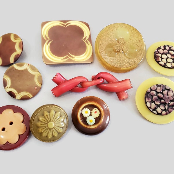 Antique Celluloid Buttons in Your Choice of Styles, Early 1900s Sewing Buttons for Knitting and Authentic Retro Fashion