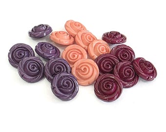 Vintage Rose Buttons for Sewing & Knitting (3/4 inch 19mm)