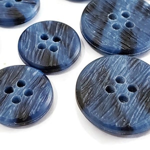 Vintage Italian Coat Buttons in Navy Blue, Choose Your Size Size and Quantity for Sewing, Knitting Sweaters, 5/8 or just over 3/4 inch