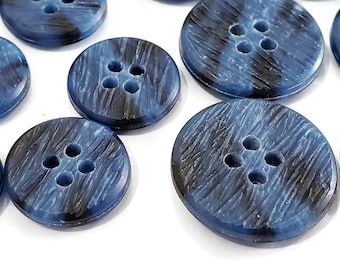 Vintage Italian Coat Buttons in Navy Blue, Choose Your Size Size and Quantity for Sewing, Knitting Sweaters, 3/4 or 5/8 inch