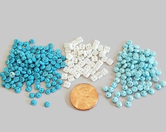 Tiny Vintage Glass Buttons: 2mm Embellishments for Doll Clothes, Crazy Quilts, Beads