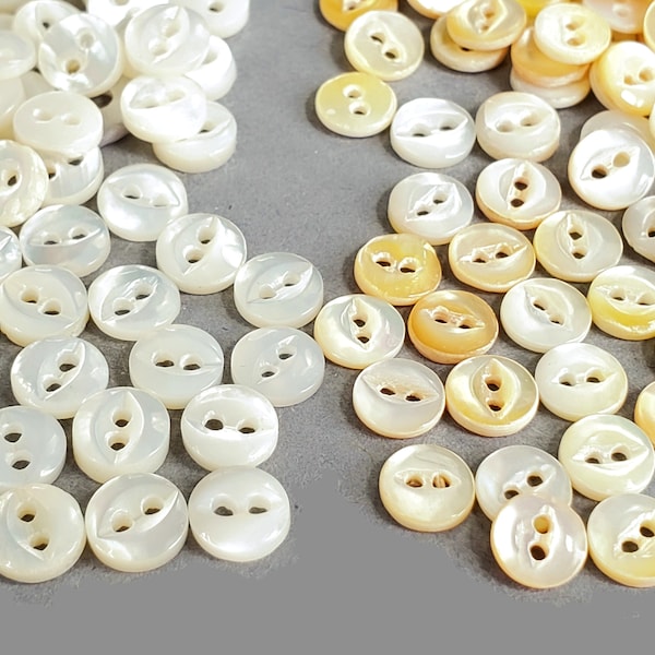 Tiny Vintage Mother of Pearl Baby Buttons, Choose Color and Quantity for Heirloom Sewing, Knitting Sweaters, Crazy Quilt Embellishments