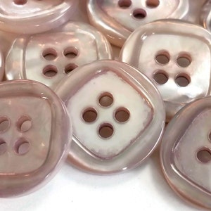 Lilac Mother of Pearl Vintage Buttons, Tinted Natural Shell for Headbands, Knitting, Sewing, Jewelry Beads Scrapbooking, scant 5/8 inch