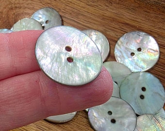 Iridescent Shell Buttons for Sewing & Knitting, Bulk Wholesale Available (1 inch, 25mm)