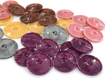 Vintage franska kaseinknappar för sömnad och stickning, 6 stycken ca 1920-30-talen (17-27 mm)